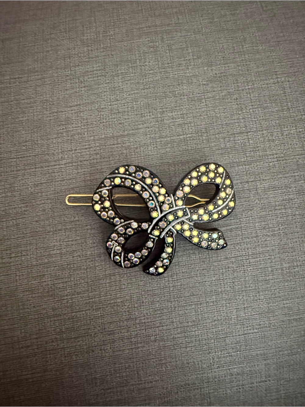 Embellished rhinestones ribbon hair pin